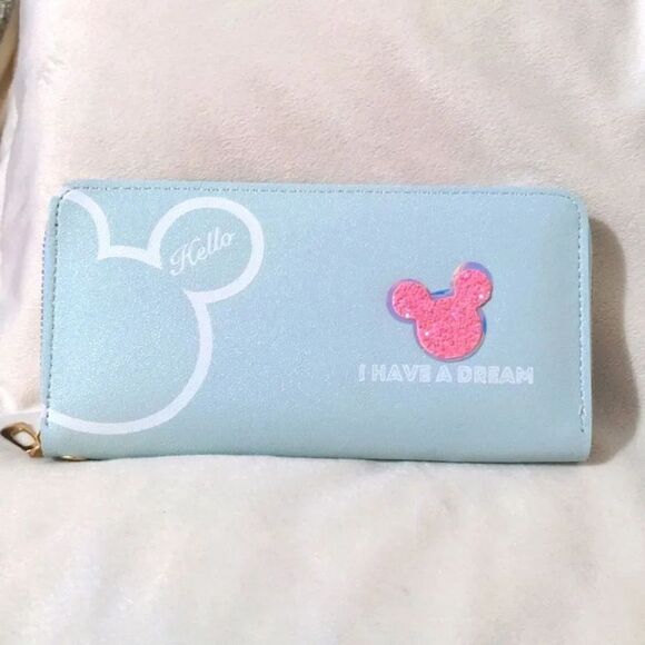 No Brand Handbags - Unbranded Blue Zipper Minnie Mouse Wallet Pink Glitter